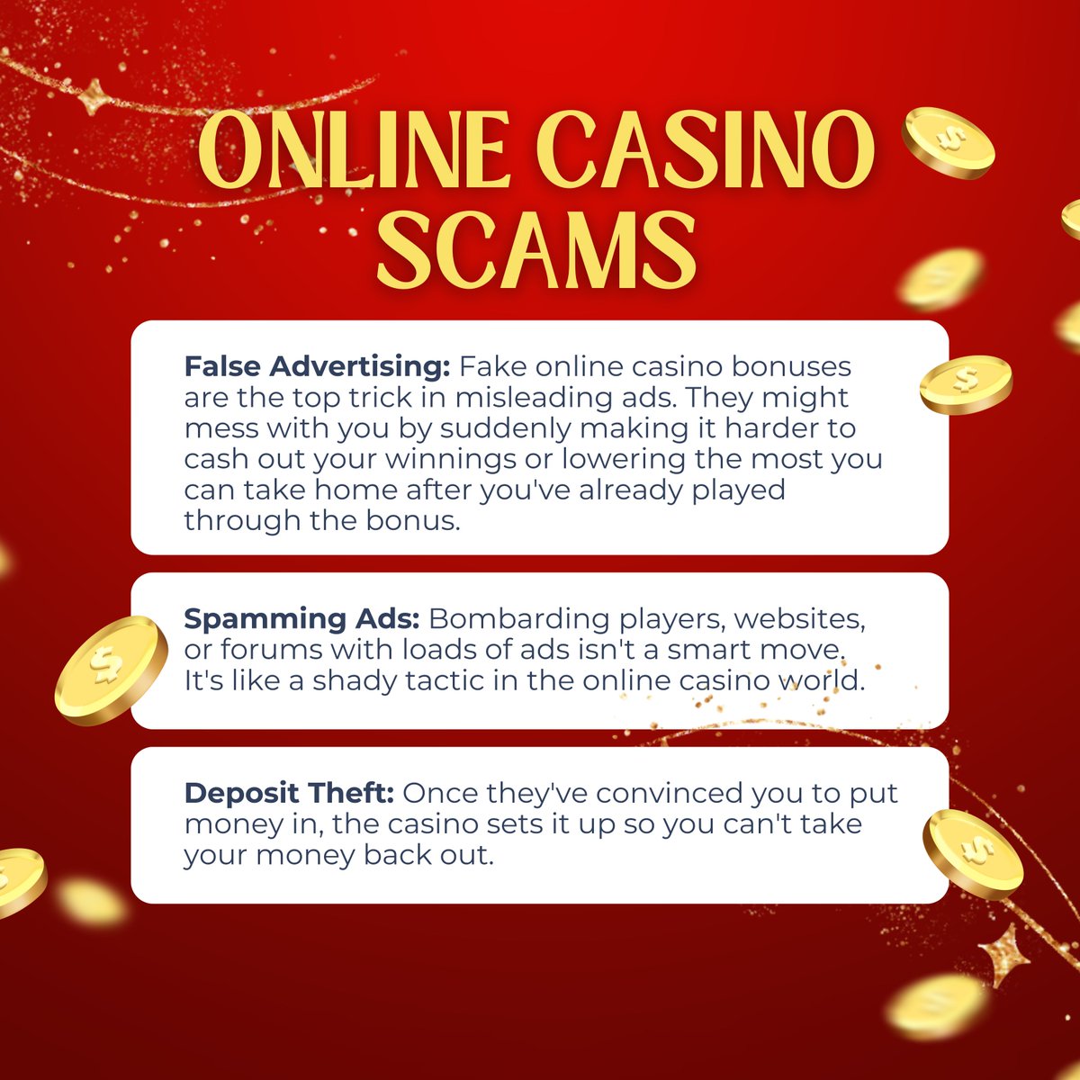 TheMetaMatrix_'s tweet photo. Learn to recognize the red flags of online casino scams! Stay informed, stay protected, and keep on winning.

#NewTechnologies #Crypto #Cryptocurrency #Blockchain #Binance #Metaverse #Future #FutureIsHere #ArtificialIntelligence #AI #NFT https://t.co/qzdDu3JUDn