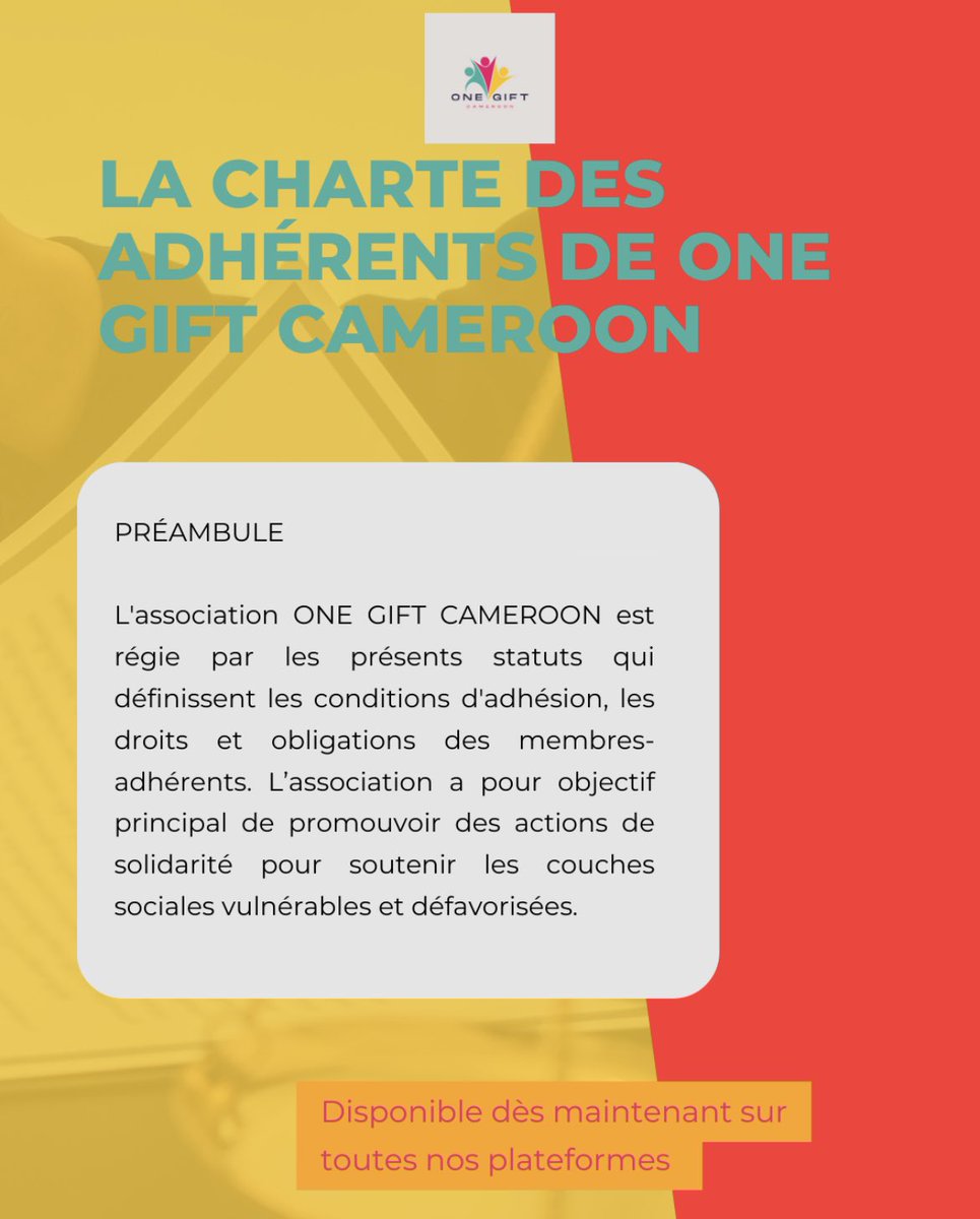 onegiftcmr's tweet photo. Chers abonnés, 

Nous avons le plaisir de partager avec vous notre nouvelle charte des adhérents disponible sur toutes nos plateformes. 

Pour toutes informations supplémentaires, veuillez contacter le +237 693 89 41 23 ( via WhatsApp ) https://t.co/lrPgf0az4A