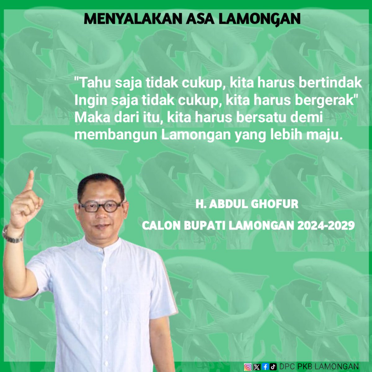 LamonganPkb's tweet photo. Kita mengajak dan merangkul semua element masyarakat untuk bersatu dalam mewujudkan keinginan semua masyarakat yaitu membangun Lamongan yang lebih baik dan maju.
#lamongan #lamonganmaju #perubahan #sejahtera #GOFORLA1 #MEMBANGUNLAMONGANLEBIHMAJU https://t.co/JHquJ52W6I