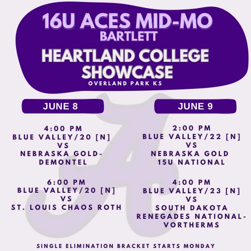 My Aces team is playing this weekend in the Heartland College Showcase. Ready to hit the dirt with my girls!💜🥎 @AcesFPMidMO @tbartlett76 @madi_norman22 @PintosAthletics