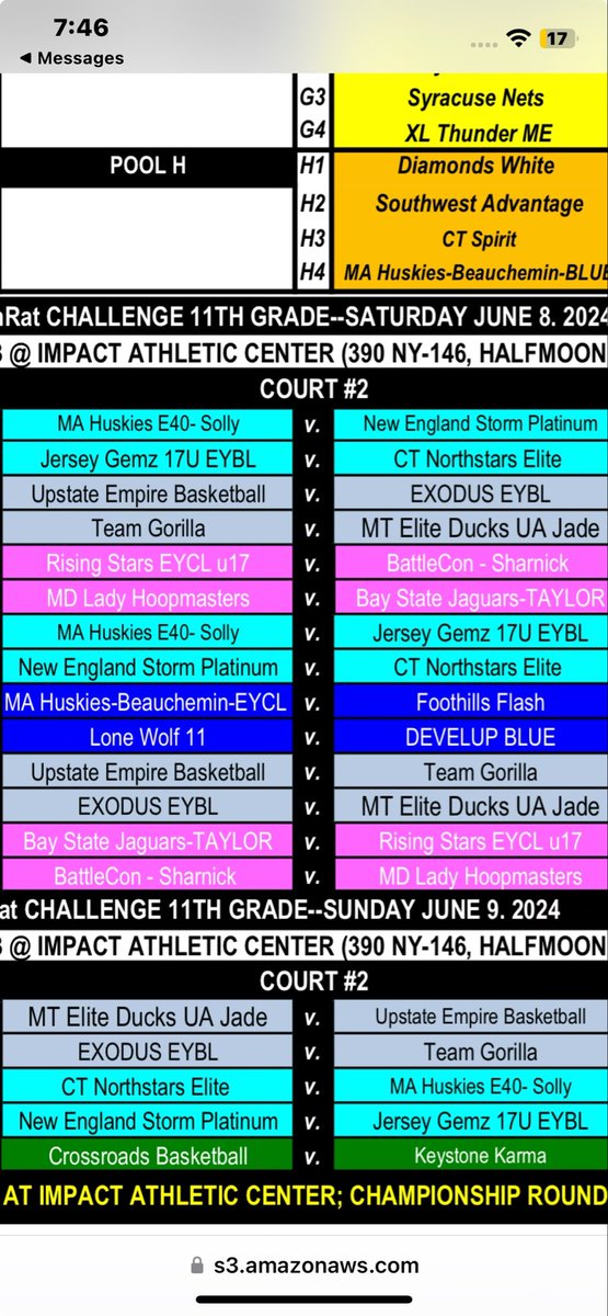 AlexCarbo30's tweet photo. EYCL Rising Stars NY 17U Saturday, June 8th schedule;
12:20 &amp; 9:00 💪🏻🏀💪🏻🏀 https://t.co/7dwGnWiJa0
