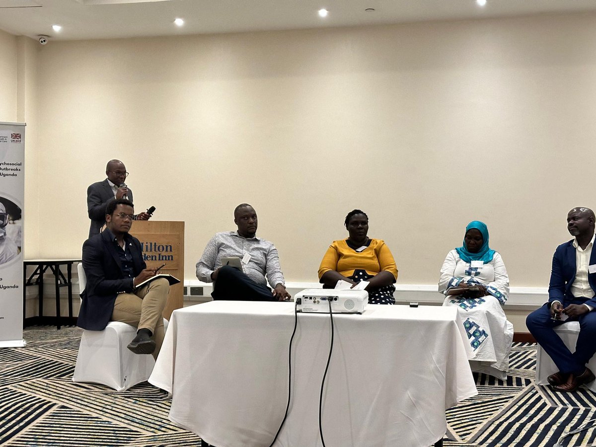 NjoboMamba's tweet photo. What an Honor been part of a successful consultative workshop and  sat in a panel of experts discussing the Integration of Mental Health and Psychosocial Support into Infectious Disease Outbreaks Preparedness and Response in Uganda. @AfricaCDC ,@LSHTM @m_alkasaby @RebeccaCherop_ https://t.co/usI6djPpaa