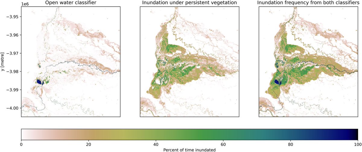 A super neat new paper from @lymburner74, providing a new method for mapping innundation *under* forest canopy using #Landsat and #Sentinel2 satellite data! 🛰️🌳💧 onlinelibrary.wiley.com/doi/10.1002/hy…