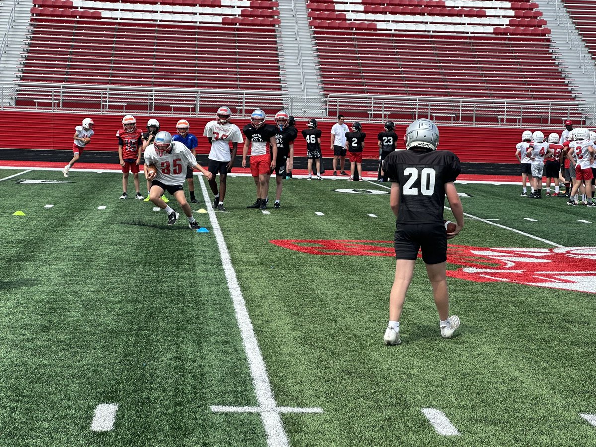 What a great first day of Wing-T Camp! Excited to do it again tomorrow! #TrojanStrong 💪🏼🏈