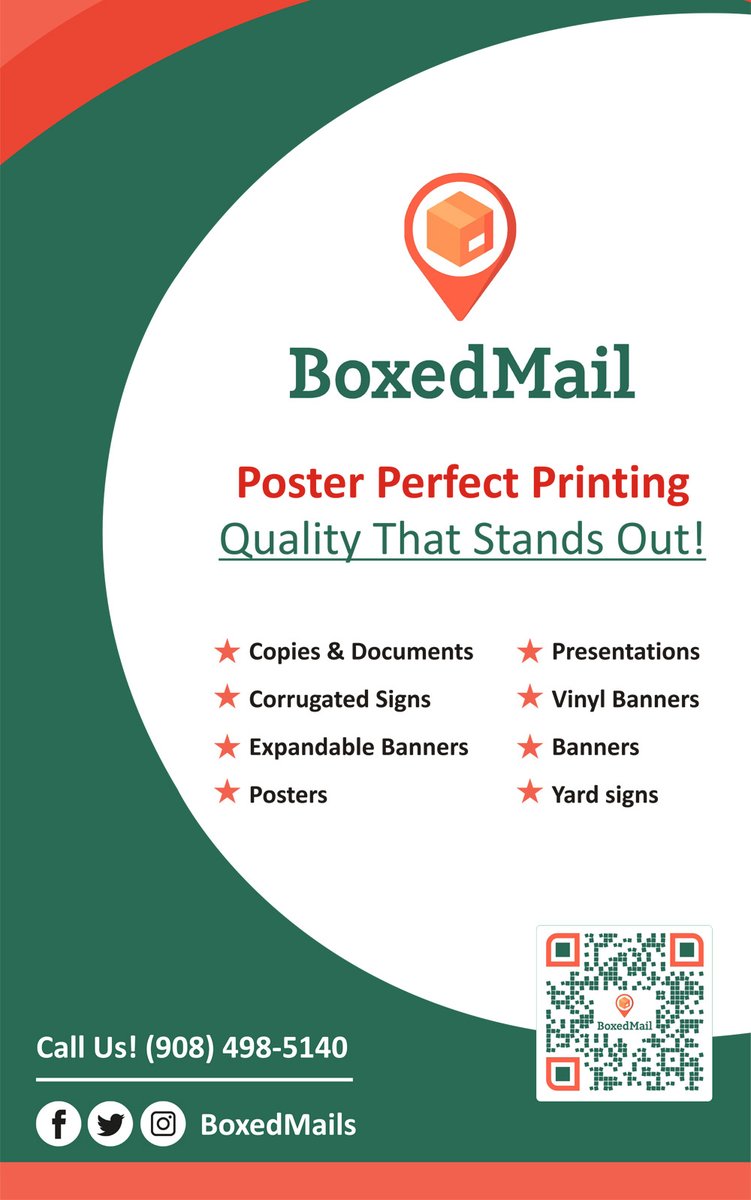 Boxedmails's tweet photo. ๐ข Poster Perfect Printing by BoxedMail ๐ข
๐ Quality That Stands Out! ๐
๐ Copies & Documents
๐ชง Corrugated Signs
๐ Expandable Banners
๐จ Posters
๐ Presentations
๐ Vinyl Banners
๐ Banners
๐ฟ Yard Signs
Get your prints done right with BoxedMail! ๐
#BoxedMail https://t.co/fuxYv0pMAa