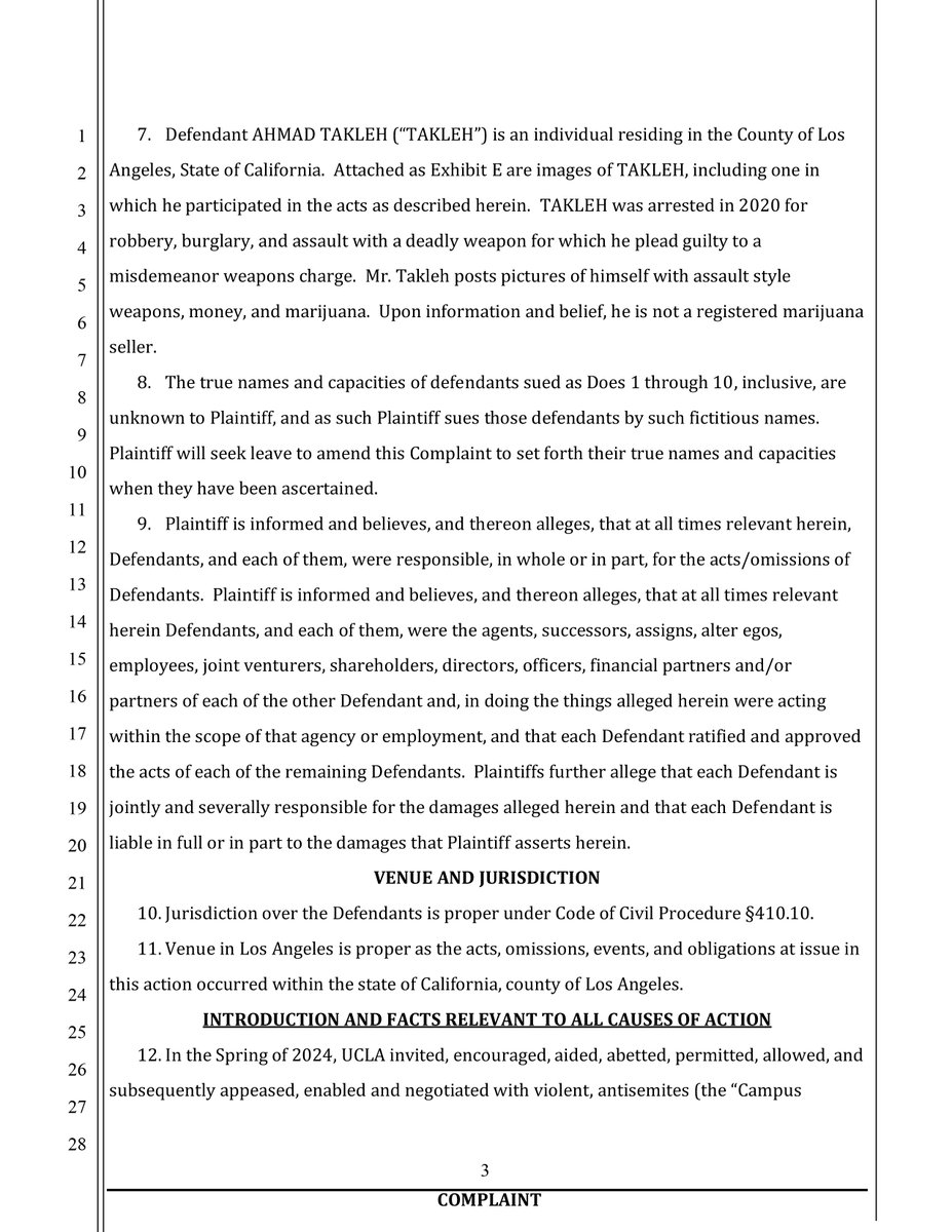 Bombshell lawsuit just dropped - UCLA student Milagro Jones SUING UCLA Regents and the following individuals: - Michael Cahn - Jeffrey Share - Dylan Kupsh - Ethan Friedland - Ahmad Takleh (convicted felon) citing assault, battery, and more!