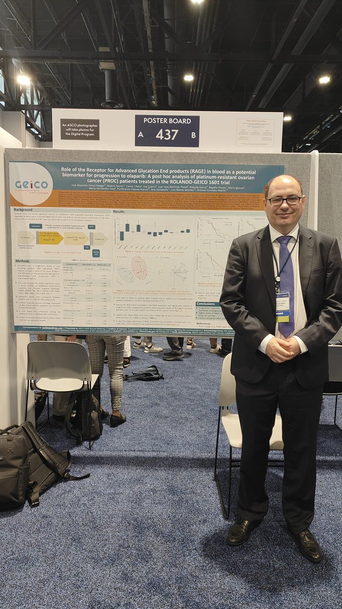 JOSE ALEJANDRO PEREZ FIDAL (@perezfidal) on Twitter photo Proud to defend the results of the translational study of the GEICO ROLANDO trial in #ASCO24
Thanks to <a href="/GEICOgroup/">GEICO-Spanish Gynaecological Cancer Research Group</a> and Astrazeneca for financial support Proud to defend the results of the translational study of the GEICO ROLANDO trial in #ASCO24
Thanks to <a href="/GEICOgroup/">GEICO-Spanish Gynaecological Cancer Research Group</a> and Astrazeneca for financial support