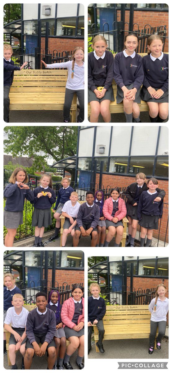 We loved using and exploring our new friendship bench at break time today! 

‘In a world where you can be anything, be kind.’🌈 💙
We are so lucky to have such amazing children in our school community! 
#TeamGrange <a href="/GrangeMissA/">GrangeMissA</a> Xx