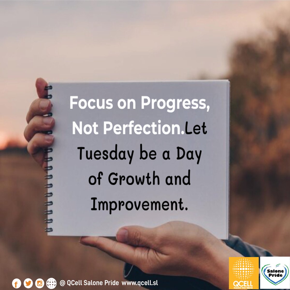 QcellSL's tweet photo. #Tuesdaymotivation
Focus on progress, not perfection
Let Tuesday be a day of growth and Improvement.
Good Morning
#QCellSL
#SalonePride 🇸🇱🇸🇱🇸🇱
#Innovate
#Inspire
#4GLTE
#Cheapestnetwork https://t.co/P8Pke7RpJz
