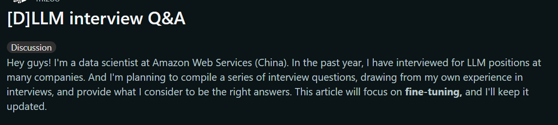 AWS'te çalışan bir veri bilimcisi LLM pozisyonları için girdiği mülakatlardaki soruları Reddit'te derlemeye başlamış. Mülakat sorularını incelemek benim en sevdiğim aktivitelerden 🤓 Düzenli olarak güncelleyecekmiş bakmak isteyen olursa: reddit.com/r/MachineLearn…