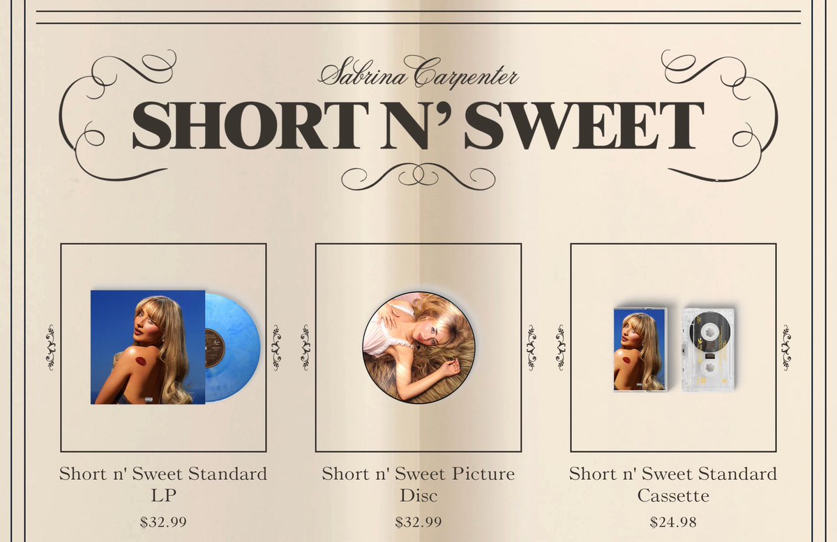 i’m doing a sabrina giveaway in honor of short and sweet !! 🤍
(this is open international)
the winner gets one item from her store, this could be her new album, espresso, or anything else that’s on there! 
-follow me
-like
-rt
-cmnt ur fav sab song
this will end 6/8 good luck !