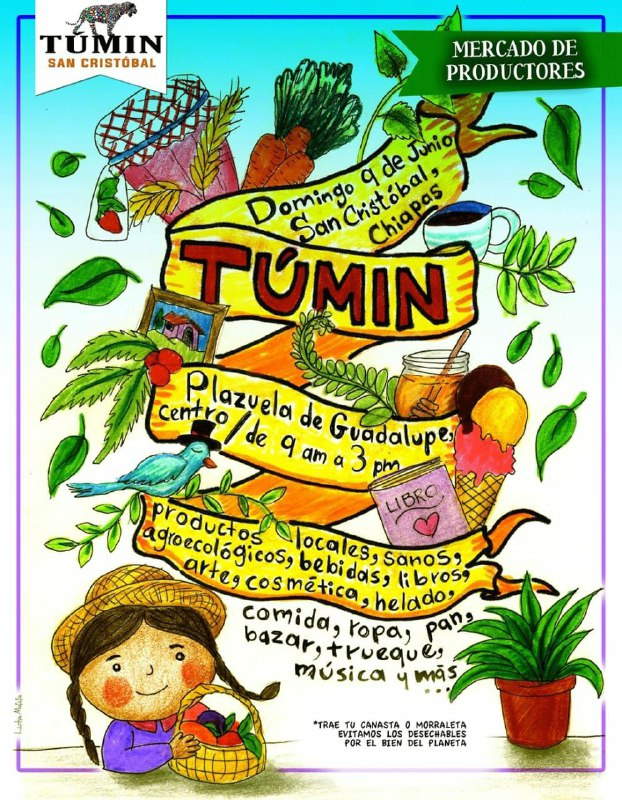 OtrosMundosChia's tweet photo. 📣¡¡Tianguis Tumin!!
⏰Domingo 9 de junio a partir de las 9 am
📍Plazuela de Guadalupe en San Cristóbal de Las Casas
#Tumin #EconomiaSolidaria https://t.co/GAFZKJ6TQr