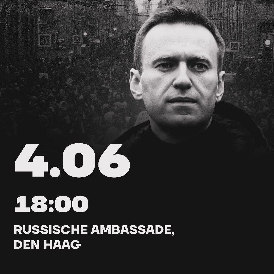 russia_nl's tweet photo. ⚡️ Den Haag! Ben jij er ook bij? 🖤 En om 19:00 is er een kerkdienst in Amsterdam (Lijnbaansgracht 47-48).

#RememberNavalny https://t.co/anENISsXZN