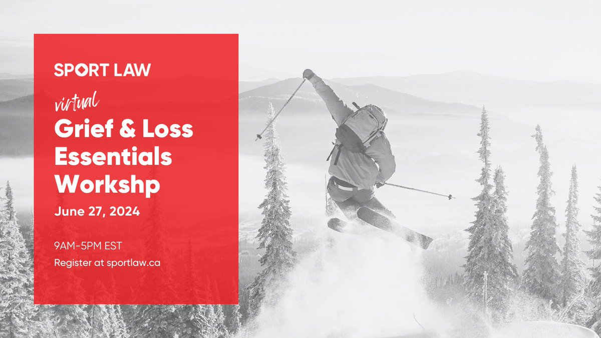 sportlawca's tweet photo. Are you looking to understand grief and loss and important thanatological theories and the impact of grief and the many ways people cope? Join @dblaroche26 on Thursday, June 27 for a full-day workshop on Grief &amp; Loss Essentials!

Learn more at https://t.co/dwoFvbjRFV https://t.co/iA62TmkVHa