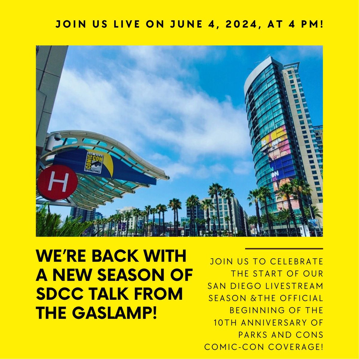 ParksAndCons's tweet photo. We’re back! Our #SDCC prep coverage begins tomorrow! 

Here’s a little more on our plans &amp; a link for the first show of our #ComicCon season: https://t.co/qZWDw9M0EB #SDCC24 https://t.co/XBt42lgAkC