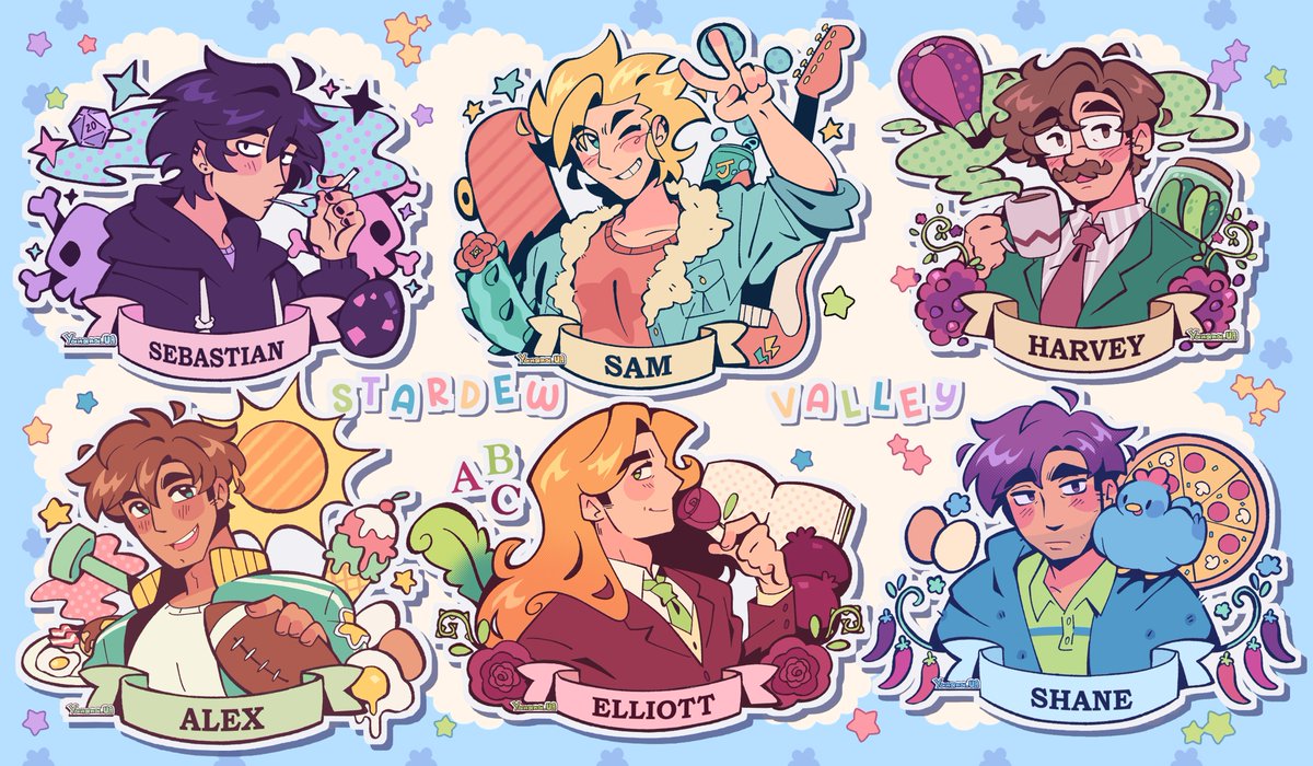 Yanana_UA's tweet image. FINALLY THEYRE ALL DONE !! Took me forever but im happy with how they look !
#StardewValley all bachelors and bachelorettes 🌱