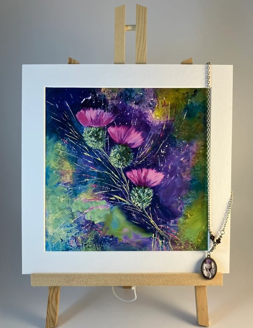 amazingraceart's tweet photo. 💜Contemporary Scottish Thistle original art print 💚 #MHHSBD #earlybiz #firsttmaster #TheCraftersUK

https://t.co/wha3pKGxiM https://t.co/r2UopPchpW