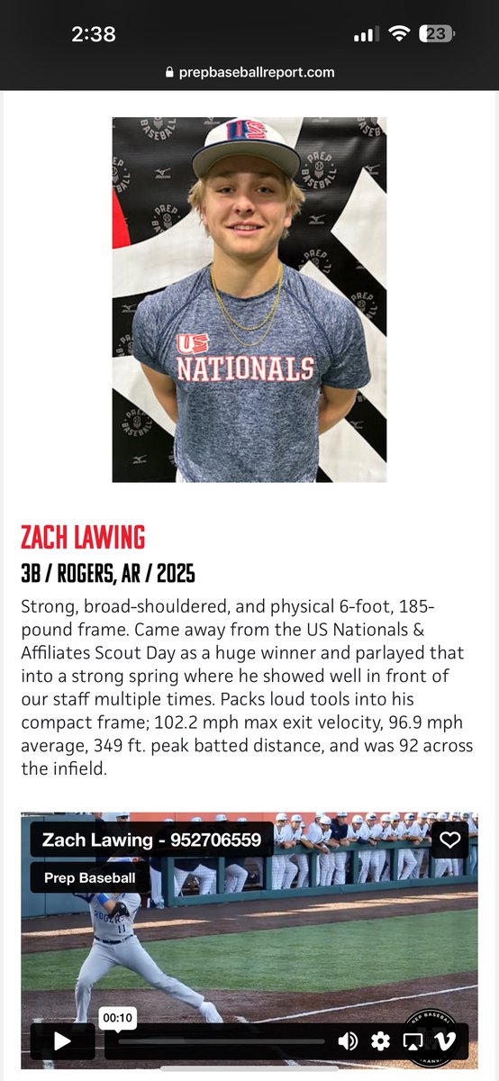 A name you are going to want to know heading into this summer circuit!
<a href="/Zach_Lawing/">Zach Lawing</a>
