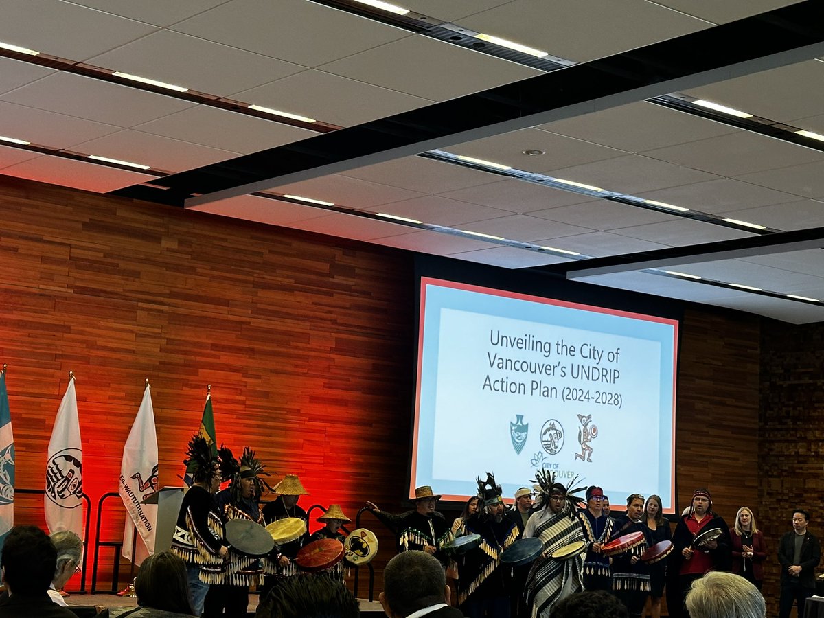lorrainelowe_'s tweet photo. Exciting times ahead! Proud to live in a city that engages in genuine #reconcilACTION. Honored to attend & support @CityofVancouver's #UNDRIP Action Plan 2024-2028! In Canada, UNDRIP is crucial for #FirstNations, representing recognition, #reconciliation, and protection of their rights & way of life. #fairness #dignity @musqueam @SquamishNation @tsleilwaututh @CityofVancouver