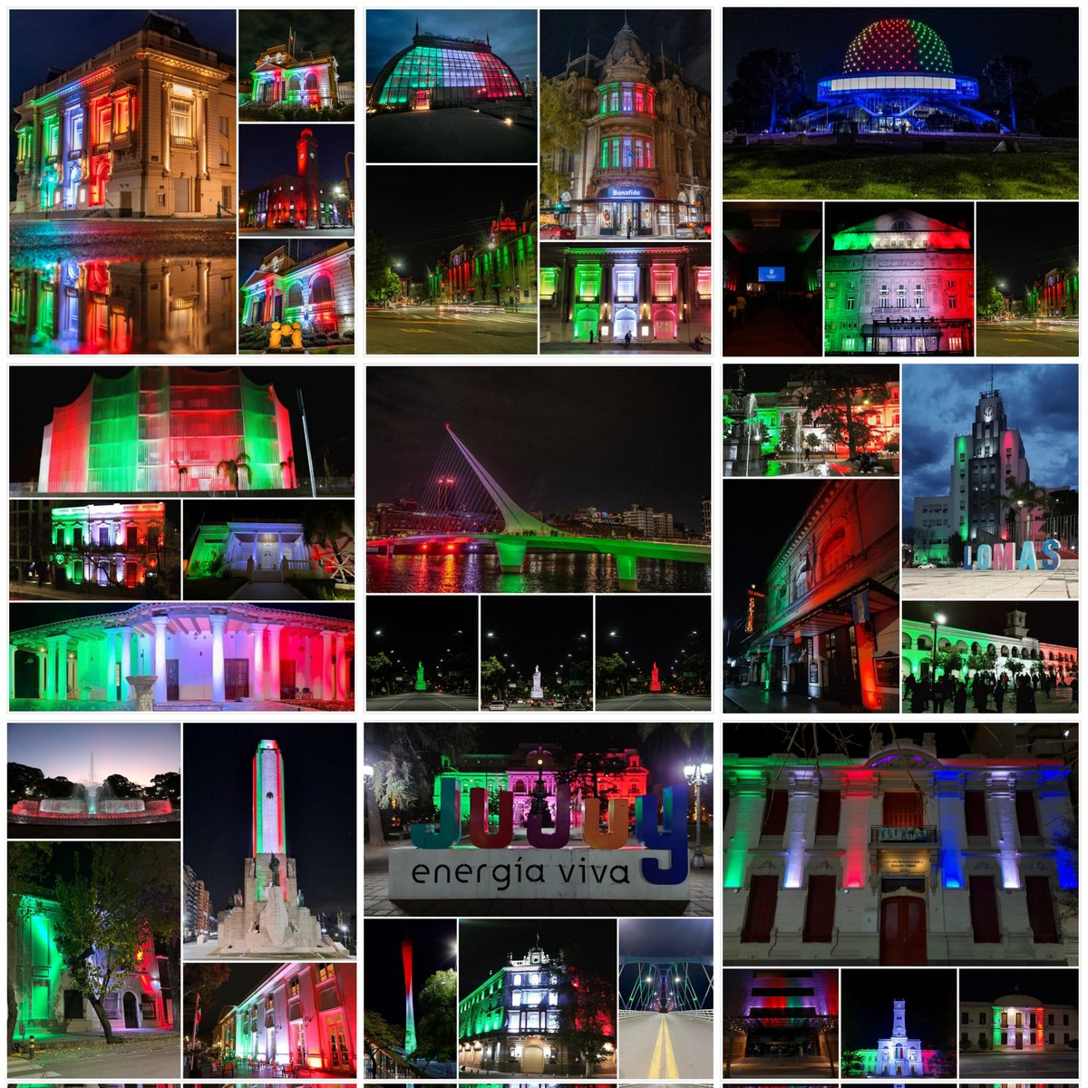 En ocasión de la #FestadellaRepubblica, el 2/6 y del Día del Inmigrante Italiano, el 3/6, monumentos y lugares simbólicos en toda Argentina se iluminaron con la bandera tricolor 🟩⬜🟥.
✨ Gracias por este espectáculo de colores que expresa el estrecho vínculo entre 🇮🇹 y 🇦🇷.