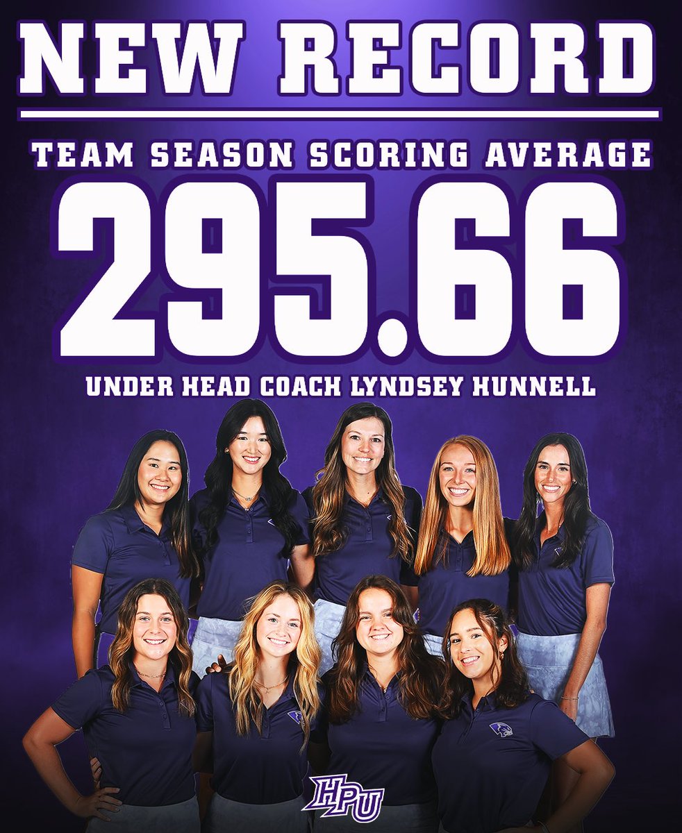Another 𝐁𝐑𝐎𝐊𝐄𝐍 𝐑𝐄𝐂𝐎𝐑𝐃 🏌️‍♀️ 

The 23-24’ team broke the former 300.38 season scoring average with a 295.66! 🌟 

#GoHPU x #Reflect🪞