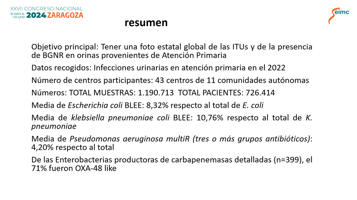 SEIMC_'s tweet photo. Por otro lado @GEIAP_seimc presentó la encuesta https://t.co/htPbeezZOj