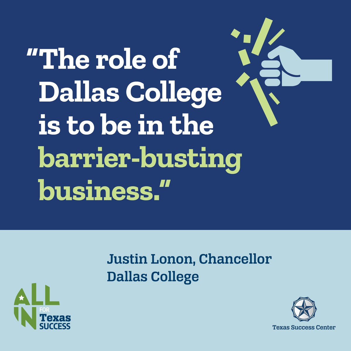 We are highlighting <a href="/dallascollegetx/">Dallas College</a> as we focus on progressing during our #AllinforTXSuccess campaign. Dallas College is commitment to removing barriers for student success!💥

Read the full college profile here: lnkd.in/gZYBUrKF