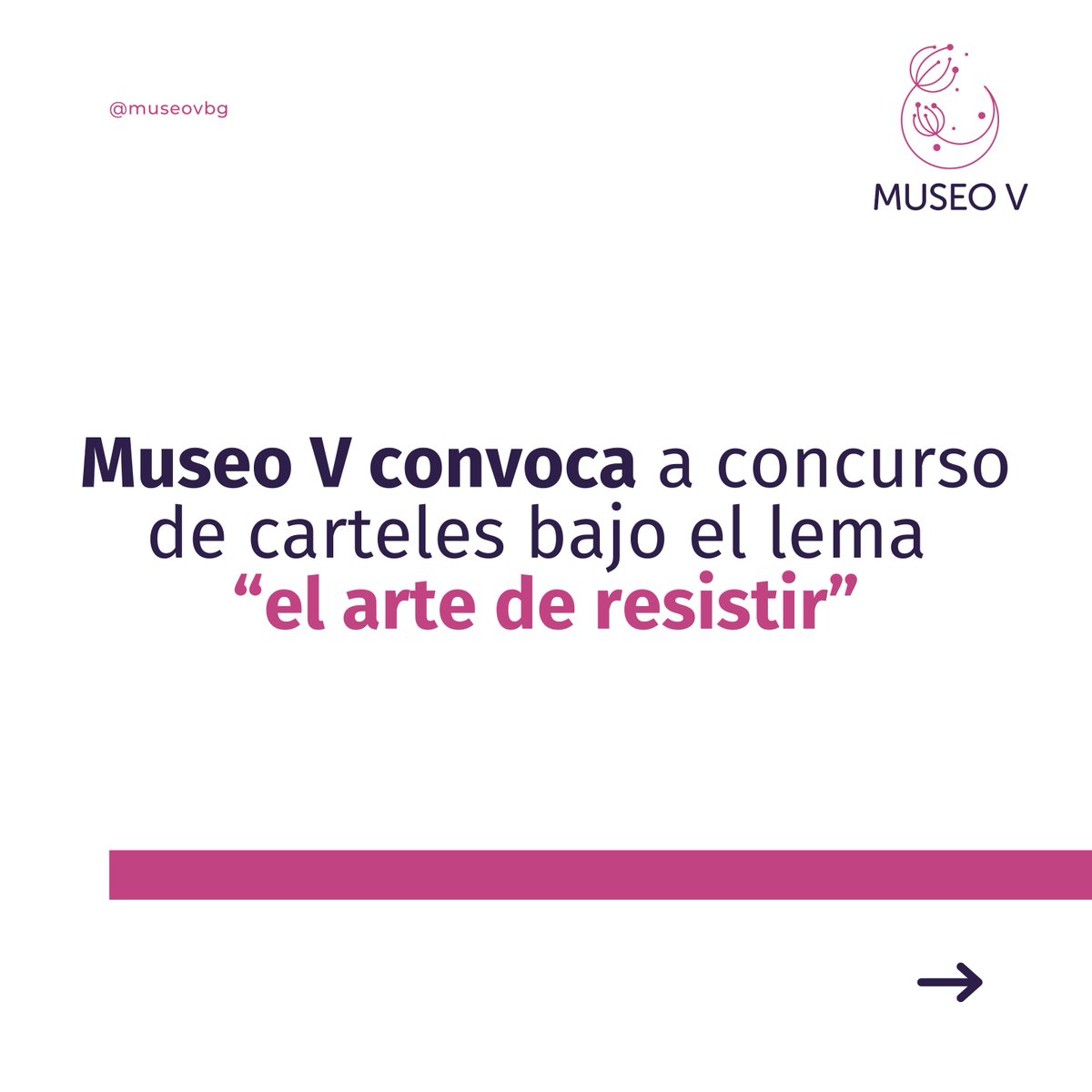 museovbg's tweet photo. 1/ El Museo V convoca a artistas, diseñadores, activistas y público en general a participar en el concurso de carteles bajo el lema #elartedesobrevivir.
Buscamos obras que expresen de manera creativa y poderosa su sentir contra la violencia de género. https://t.co/SjryKgnvt6