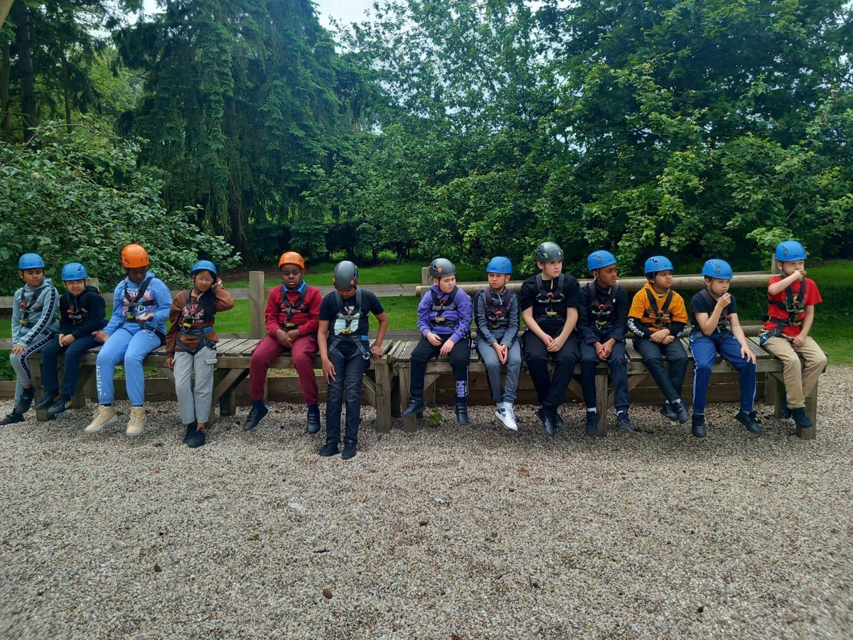Year Six pupils having an amazing time challenging themselves and reaching unbelievable heights on their residential trip today.
