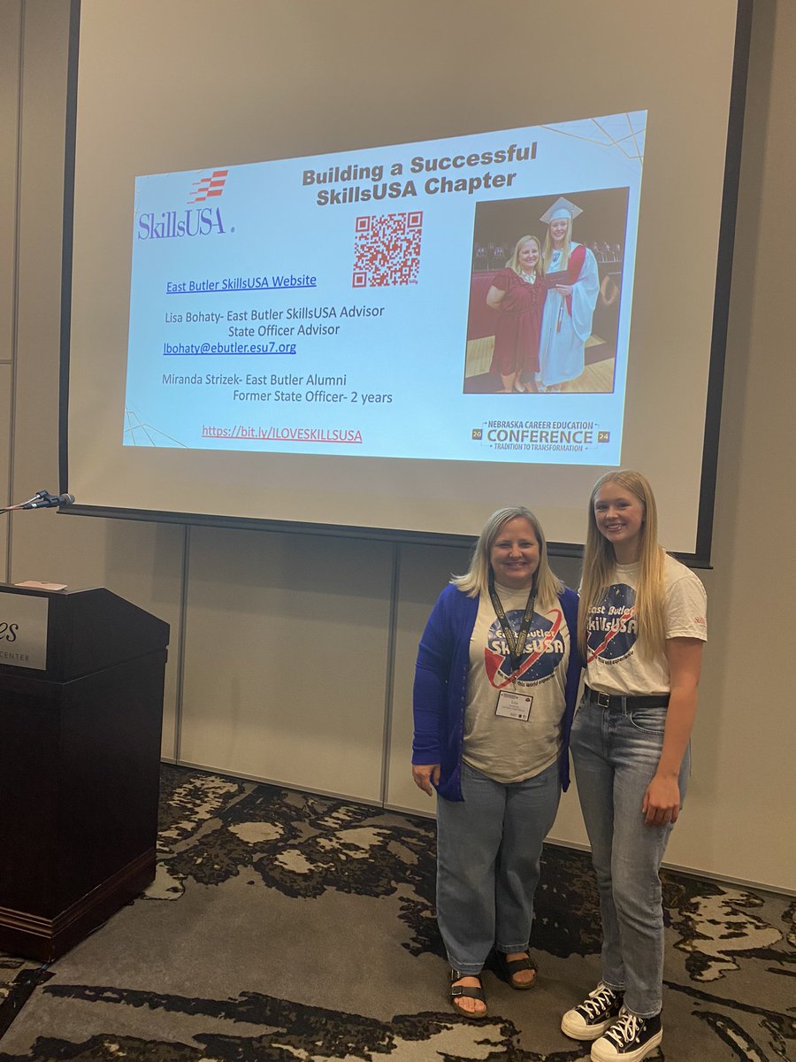 SkillsUSA Nebraska (@neskillsusa) on Twitter photo East Butler advisor Lisa Bohaty and past state officer Miranda Strizek presented at the <a href="/NECareerEd/">Nebraska Career Ed</a> NCE conference today about creating a strong SkillsUSA chapter. East Butler advisor Lisa Bohaty and past state officer Miranda Strizek presented at the <a href="/NECareerEd/">Nebraska Career Ed</a> NCE conference today about creating a strong SkillsUSA chapter.