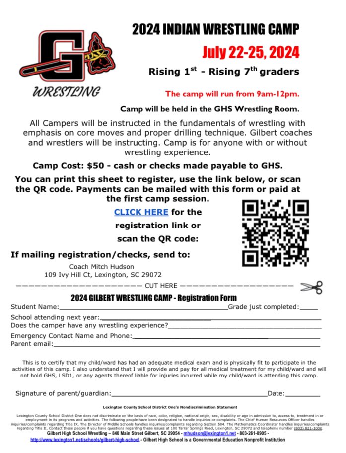 GilbertWrstling's tweet photo. Finish the summer off right by getting on the mat, July 22-25 at GHS, register today #StayInTheCircle https://t.co/5EX1g6bIfk