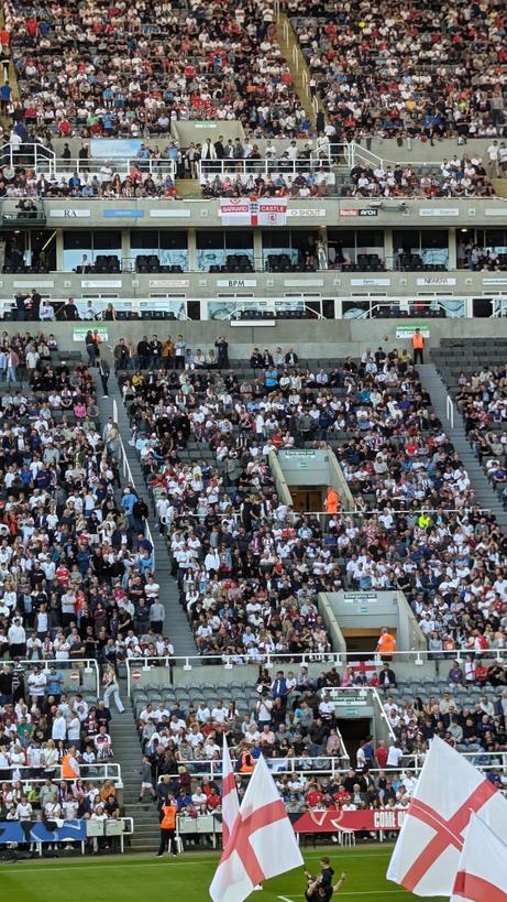 Peter Eckersley (@peckersley) on Twitter photo At St James Park for England vs Bosnia Herzegovina. If anyone wants to test their eyesight, try reading the place name on the England flag At St James Park for England vs Bosnia Herzegovina. If anyone wants to test their eyesight, try reading the place name on the England flag