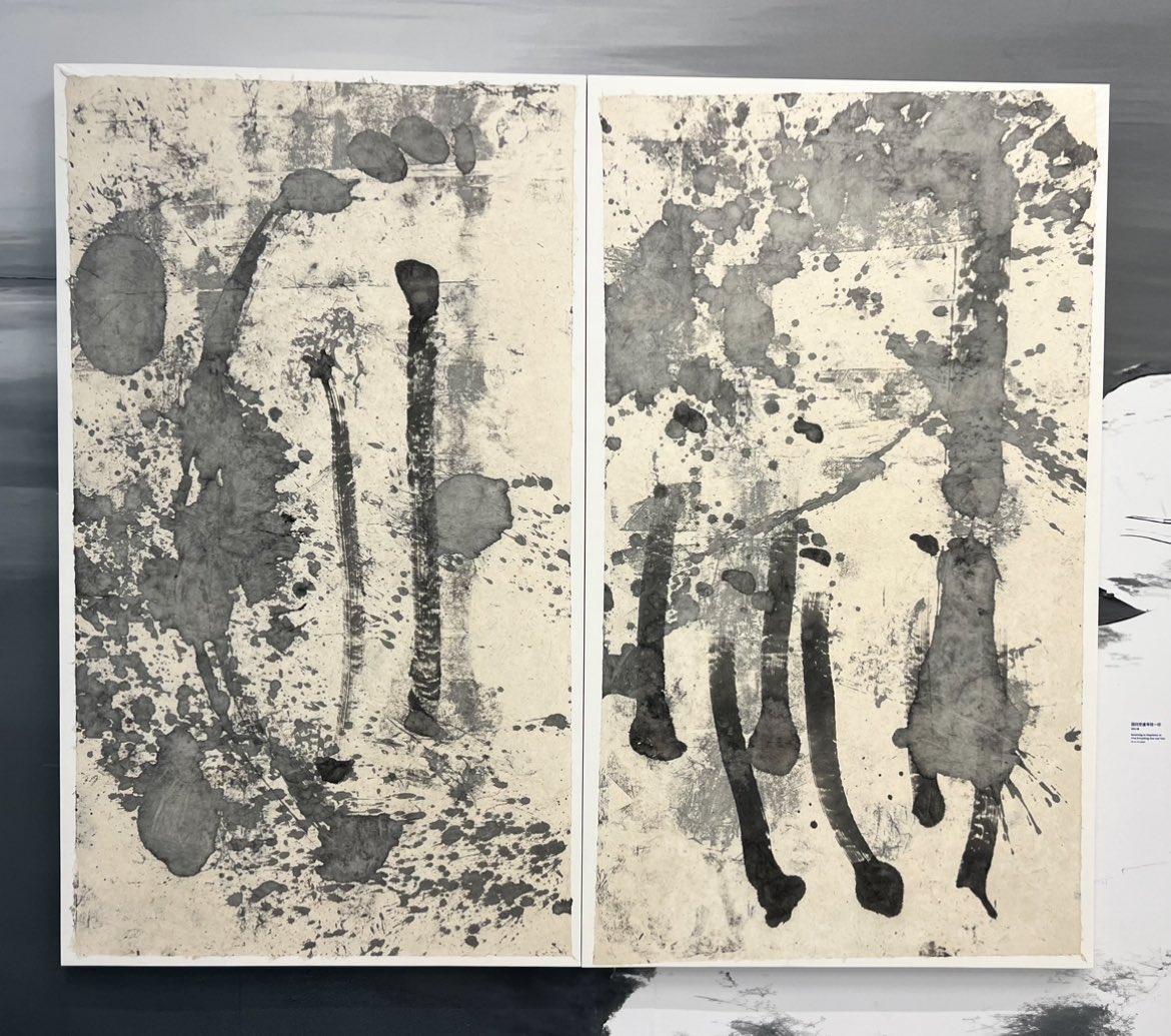 ‘Returning to Emptiness to Find Everything One and Two’ 
 
‘Returning to Emptiness to Find Everything, 1&amp;2’ are paintings that celebrate the art process as a means of liberation. In times of political unrest, violence and suffering, the act of making art can heal! <a href="/monarch_io/">MONARCH</a>