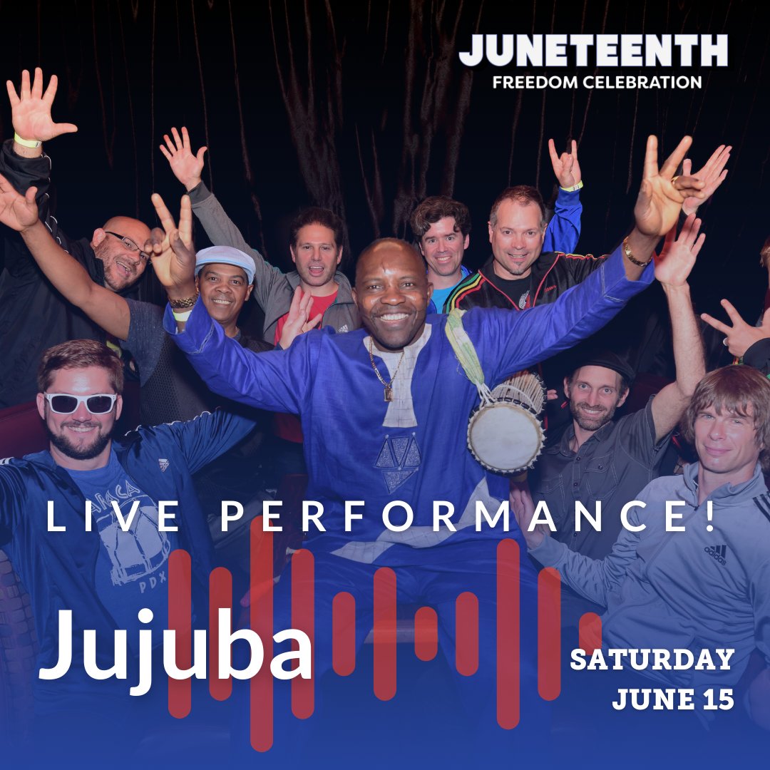 Join us in celebrating freedom and unity with JuJuba, bringing their energetic Afrobeat vibes to our Juneteenth Freedom Celebration event.

See them on June 15, from 1-2 PM @ Esther Short Park.

#jfcvancouverwa24 #Juneteenth2024 #vancouverwa #JuneteenthFreedomCelebration