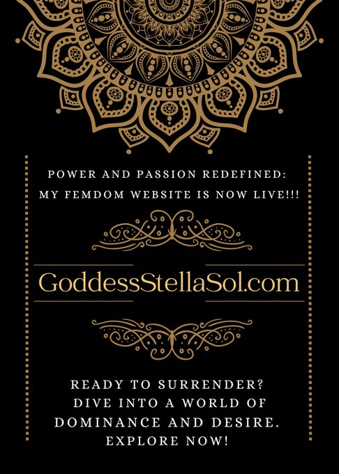 SPECIAL ANNOUCEMENT!  𝐆𝐨𝐝𝐝𝐞𝐬𝐬𝐒𝐭𝐞𝐥𝐥𝐚𝐒𝐨𝐥.𝐜𝐨𝐦 𝐢𝐬 𝐧𝐨𝐰 𝐋𝐈𝐕𝐄!!! 🎉🍾🥂💰  Begin to explore the allure of my captivating<a href="/tag/femdom"class="tags"><span>#femdom</span></a><a href="/tag/findom"class="tags"><span>#findom</span></a><a href="/tag/vegasdomme"class="tags"><span>#vegasdomme</span></a><a href="/tag/femdomcommunity"class="tags"><span>#femdomcommunity</span></a><a href="/tag/stellasol"class="tags"><span>#stellasol</span></a>