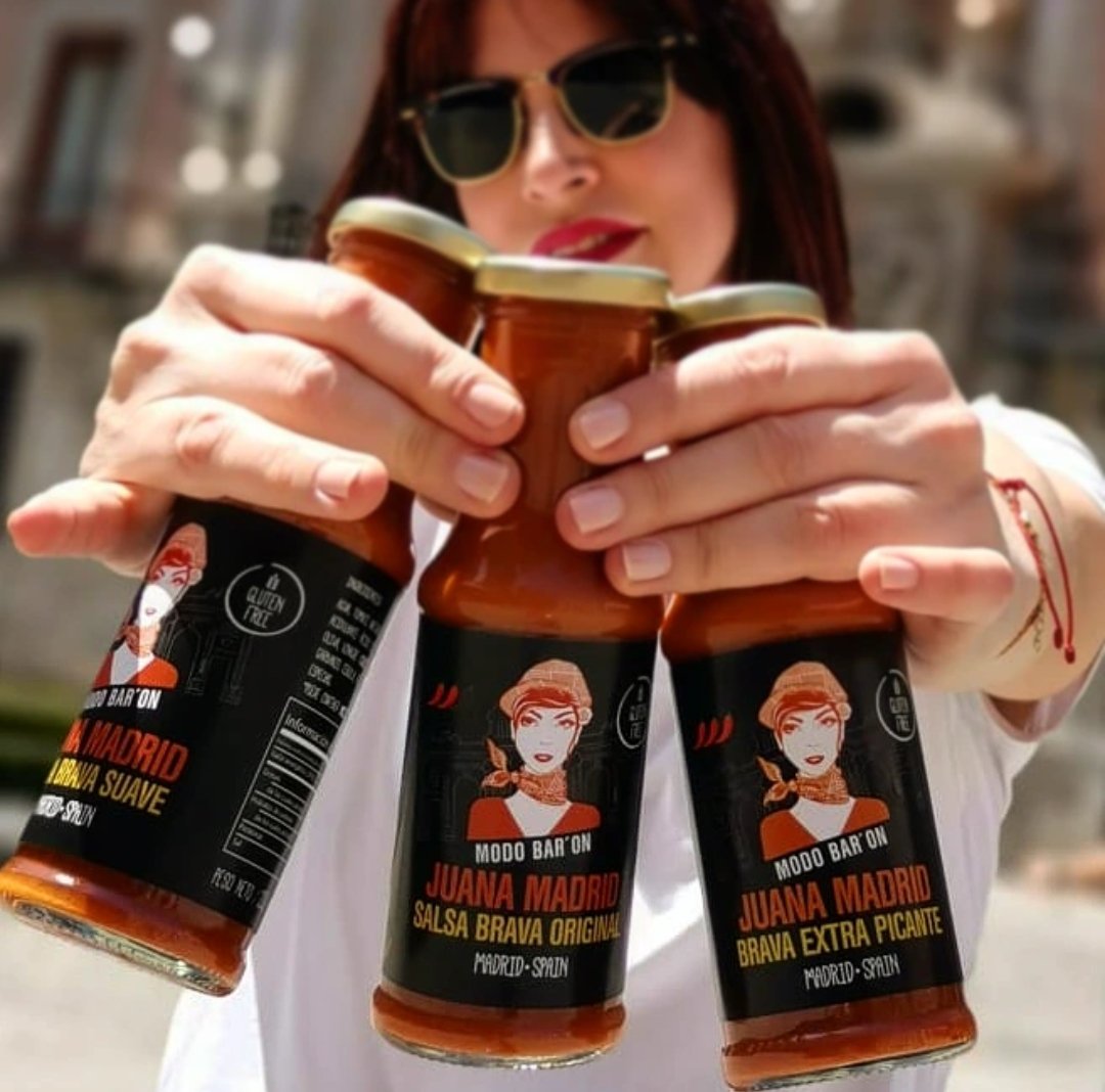¡Salsa Brava Juana Madrid se adapta a todos los gustos!

"Me gusta la brava pero que pique poco": Juana Madrid Suave 🌶️

"La brava tiene que picar": Juana Madrid Original 🌶️🌶️

"Cuanto más pica más me gusta: Juana Madrid ExtraPicante 🌶️🌶️🌶️