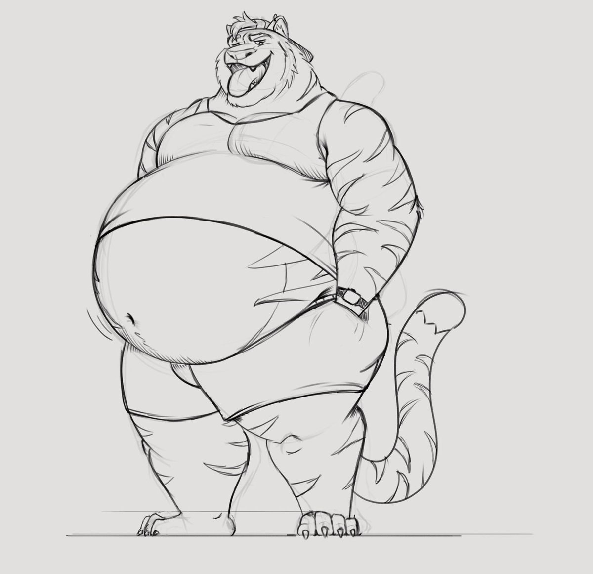 BulkyBengal's tweet photo. Some more  sketching of Tag and fleshing out his design a bit more. Happy to also finally be back to getting to draw. I definitely need the practice. https://t.co/W8HNN09uGX
