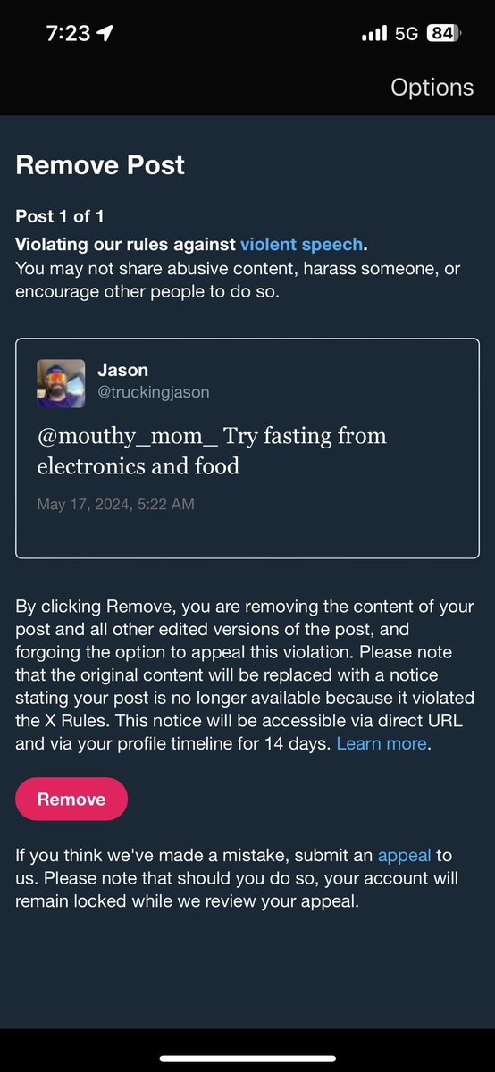truckingjason's tweet photo. @elonmusk @Support how is this violent speech? #xjail #twitterjail #censoring #no1A https://t.co/aCEBFszwIe