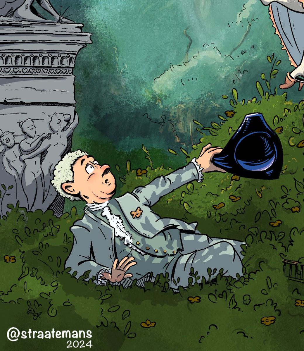 Straatemans's tweet photo. Something different for a change.
18th-century fan art version of the painting “”The Swing” by painter Jean-Honoré Fragonard.

#fanart #theswing #cartoon  #ProcreateArt #CartoonArt #characterdesign #characterillustration #CreativeAssignment  #IconicPaintings https://t.co/lk75vYhMgu