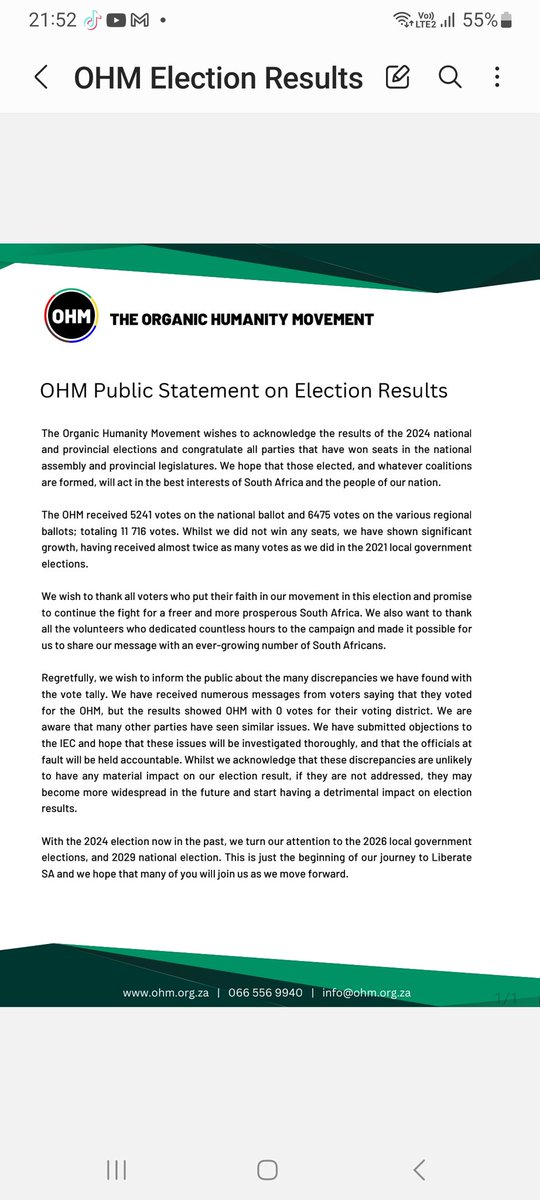 liberate_sa's tweet photo. We are pleased with our growth and invite everyone who voted for OHM to become an OHM member so that we can take this movement even further 😀 https://t.co/GnrNopfaab