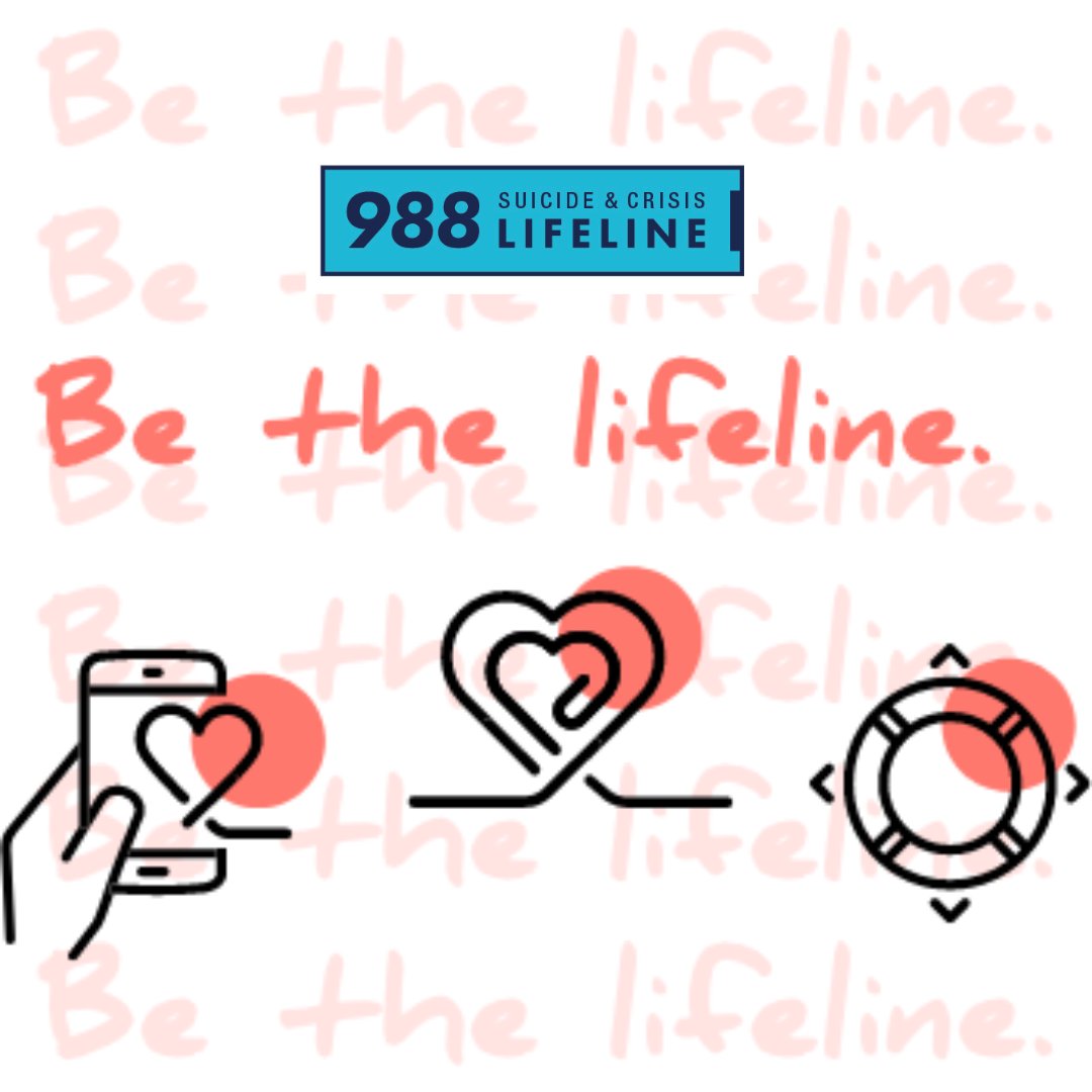 Be a lifeline for someone who is in crisis or considering #suicide. 
Call or text 988 or chat 988Lifeline.org 

You could save a life. 
#988Lifeline
