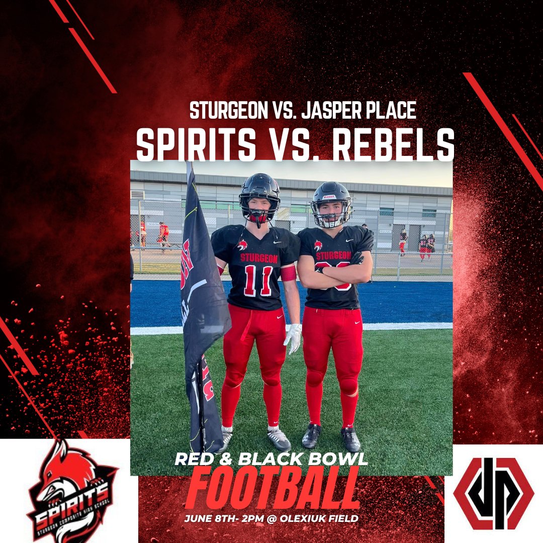 SturgeonFootba1's tweet photo. This Saturday, the game has been moved to 2pm. Come on out and see spring football at the 1st annual Red &amp; Black Bowl. Let's go @SturgeonFootba1  ! https://t.co/neqtpOcBkD
