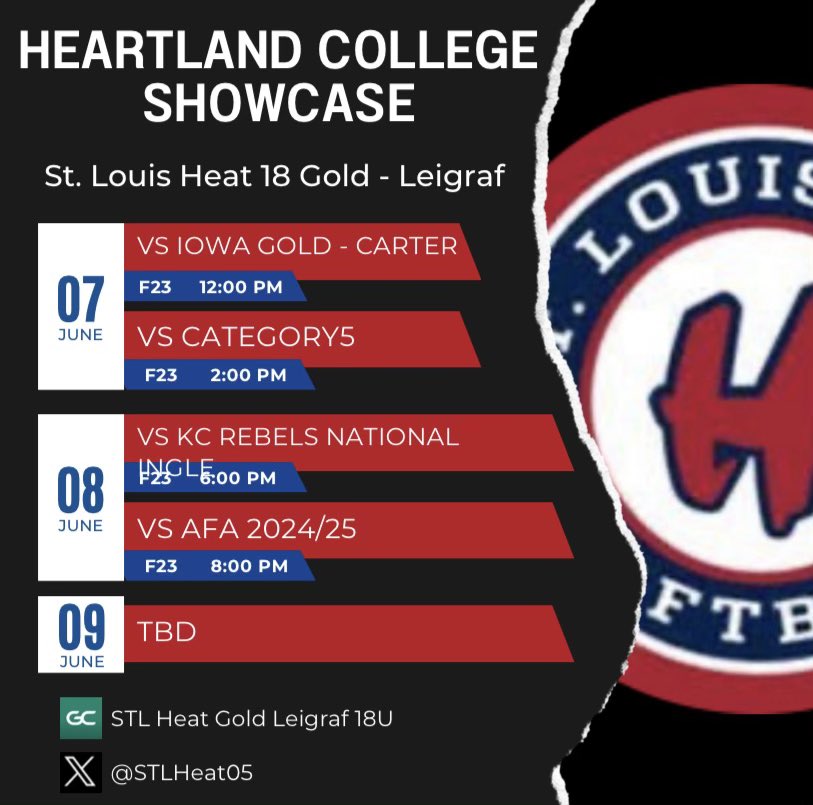 We will be back in action this weekend at the Heartland showcase, our games will be played and 3 &amp; 2 in Lenexa Ks.