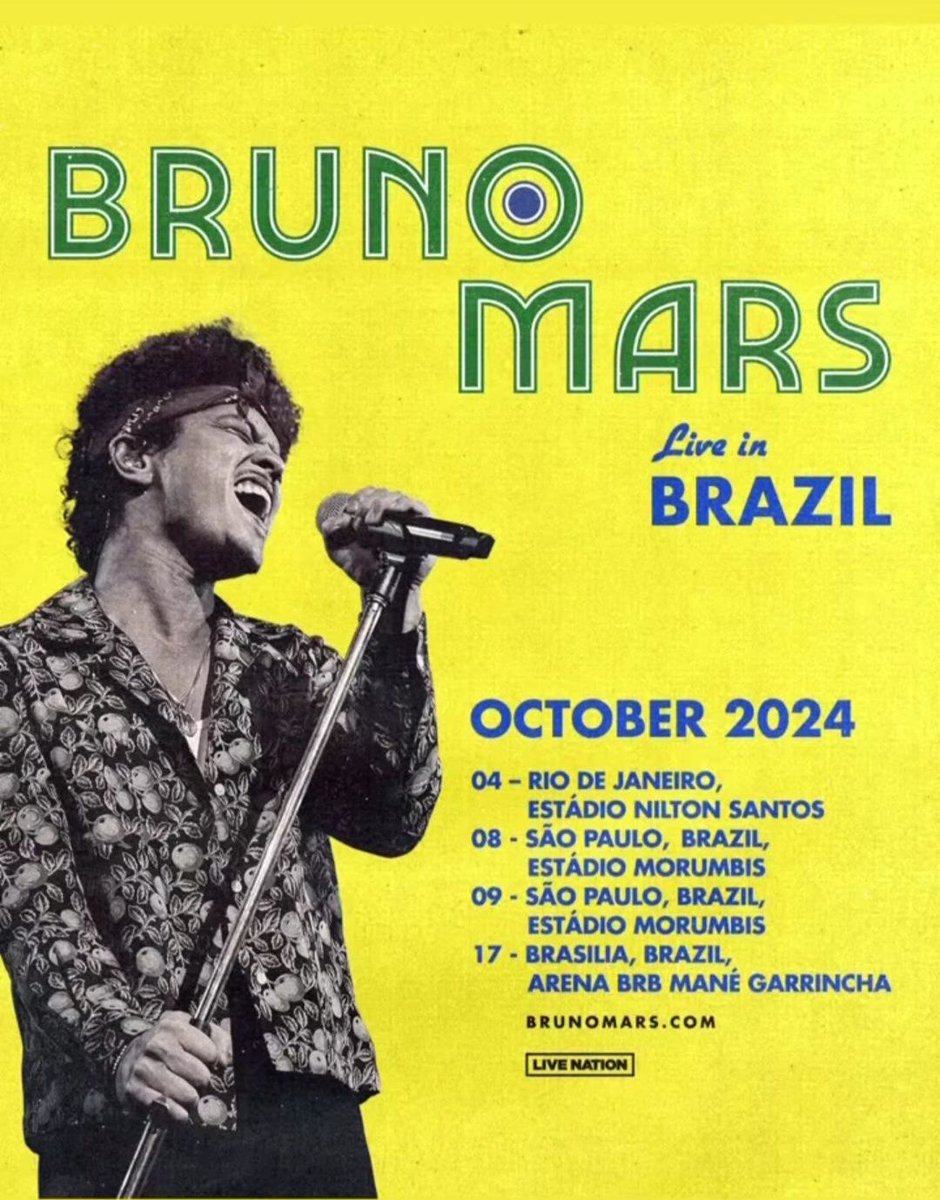 📢📢 Vendo ingresso show do Bruno Mars, dia 16/10, cadeira lest sup, meia entrada 📢📢