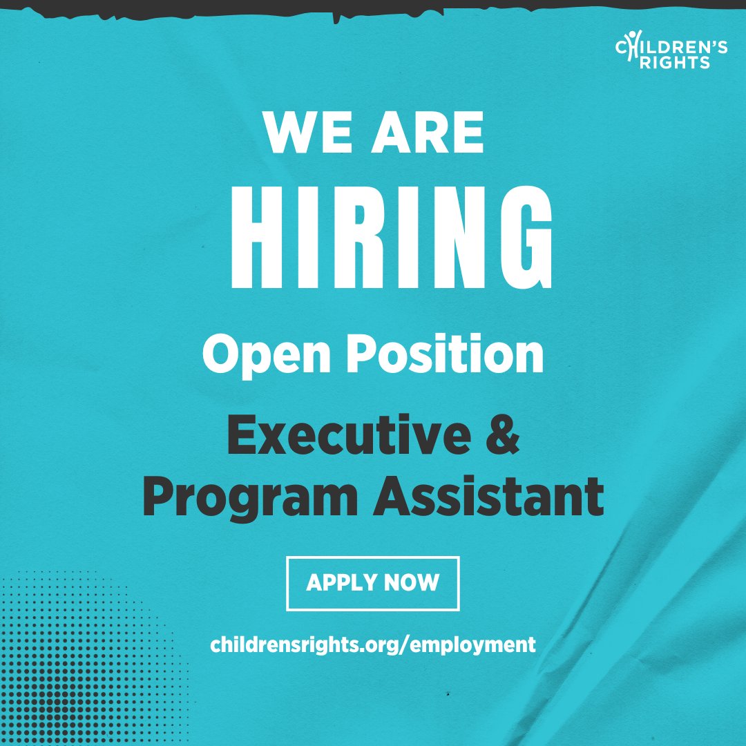 📢 Join our team! We are seeking a full-time Executive &amp; Program Assistant with at least 3 years of experience to join our team and support our commitment to government accountability and social justice for children. 

Learn more 👉 ow.ly/kBuH50S7s87