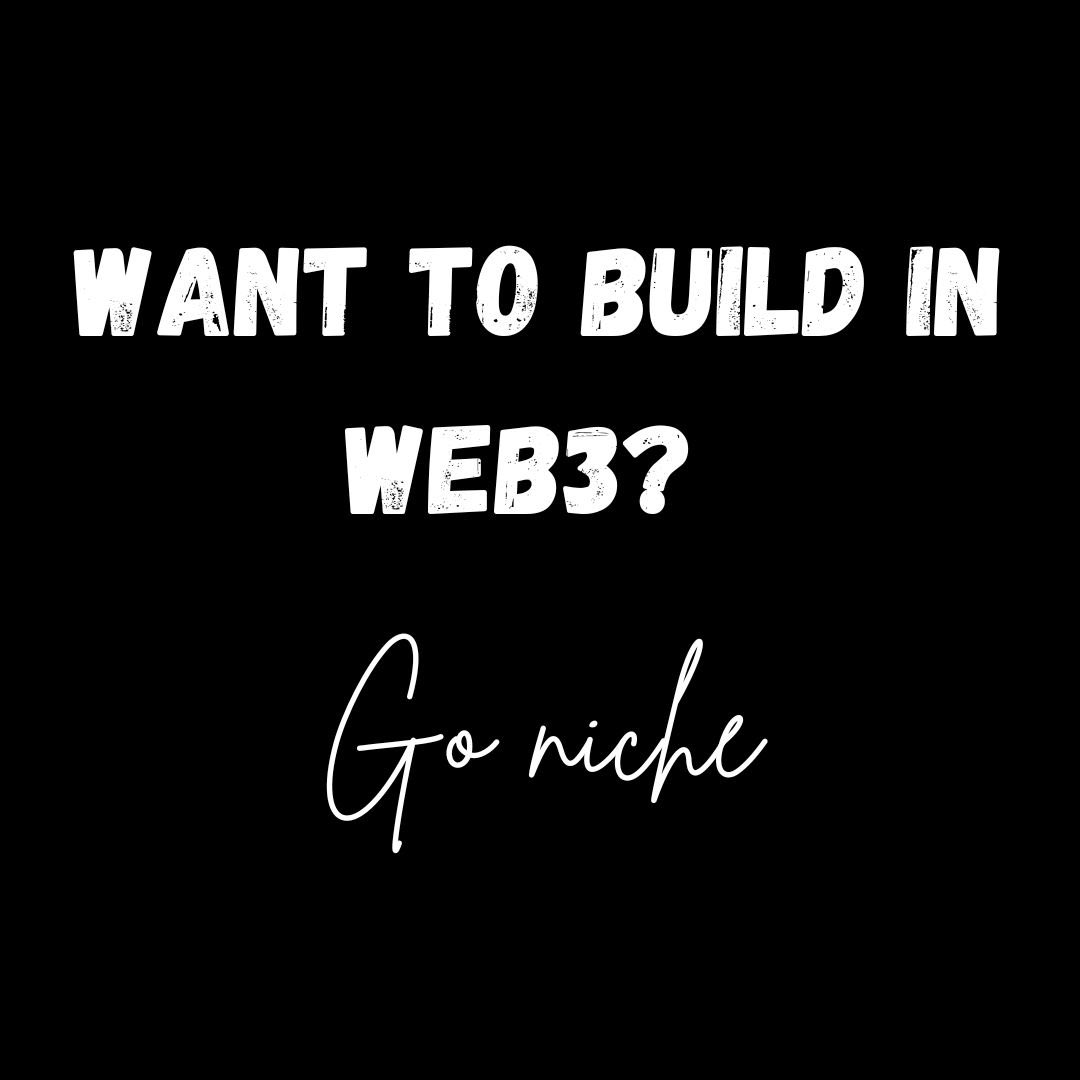 You want to build in Web3 as a content writer?

…and you write about Bitcoin, Ethereum, Solana, DeFi, NFTs, Airdrops, etc.

It might not work for you! Why? Because building in Web3 requires you to have a specific niche.

This is one of the things I also learned from @Tugan_eth