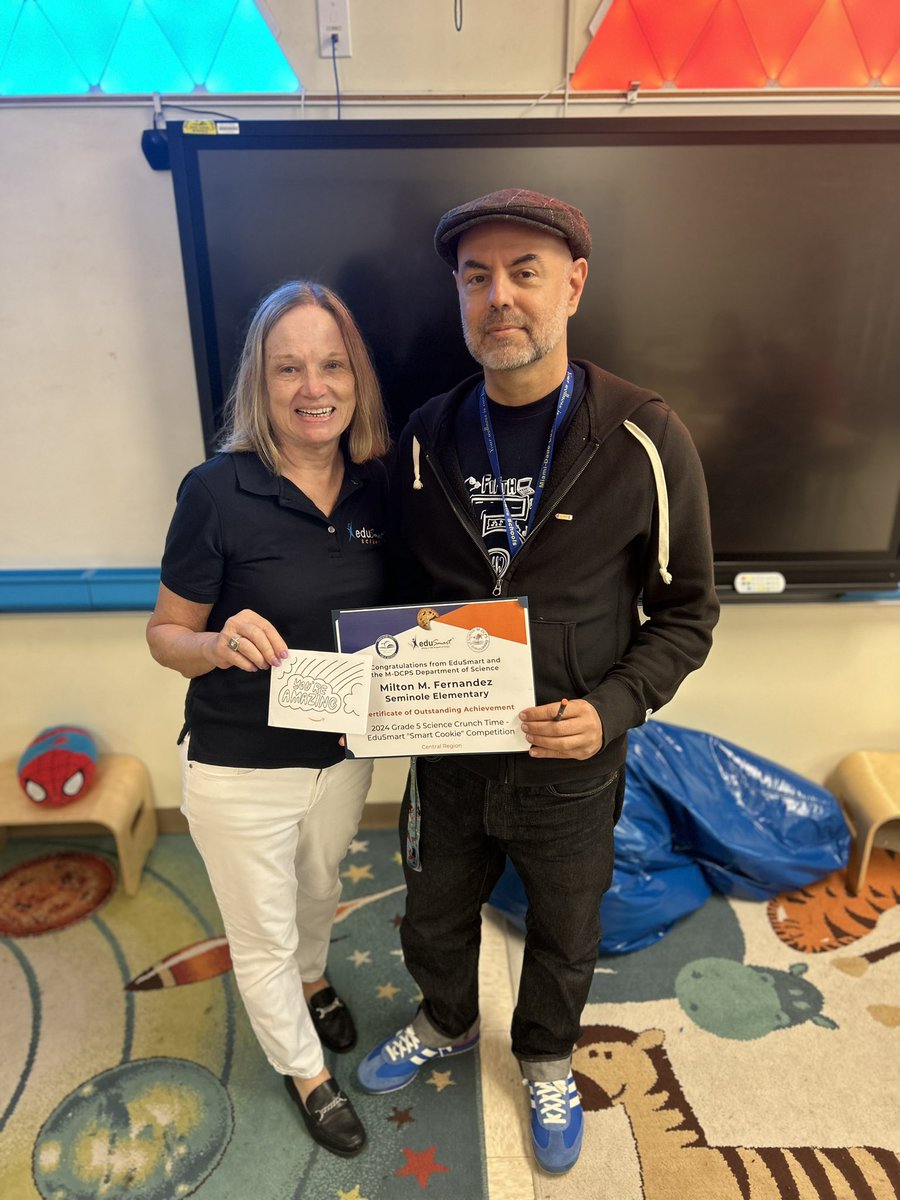MEtweedy's tweet photo. On behalf of EduSmart &amp; Dept. of Science congrats to the Gr. 5 2024 “Smart Cookie” Competition Champions for the Central Region! @EduSmartScience @MDCPSSci  @MDCPSCentral @SeminoleElem @NestorEMarcia @AileenVega123 https://t.co/KsSst0oLBL