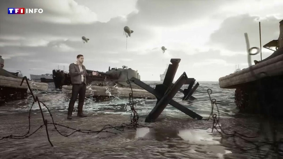 TF1Info's tweet photo. REGARDEZ - Cette vidéo spectaculaire vous fait vivre le D-Day dans des conditions immersives inédites
➡️ https://t.co/K15X4Cm0d3 https://t.co/7etePSI4EK