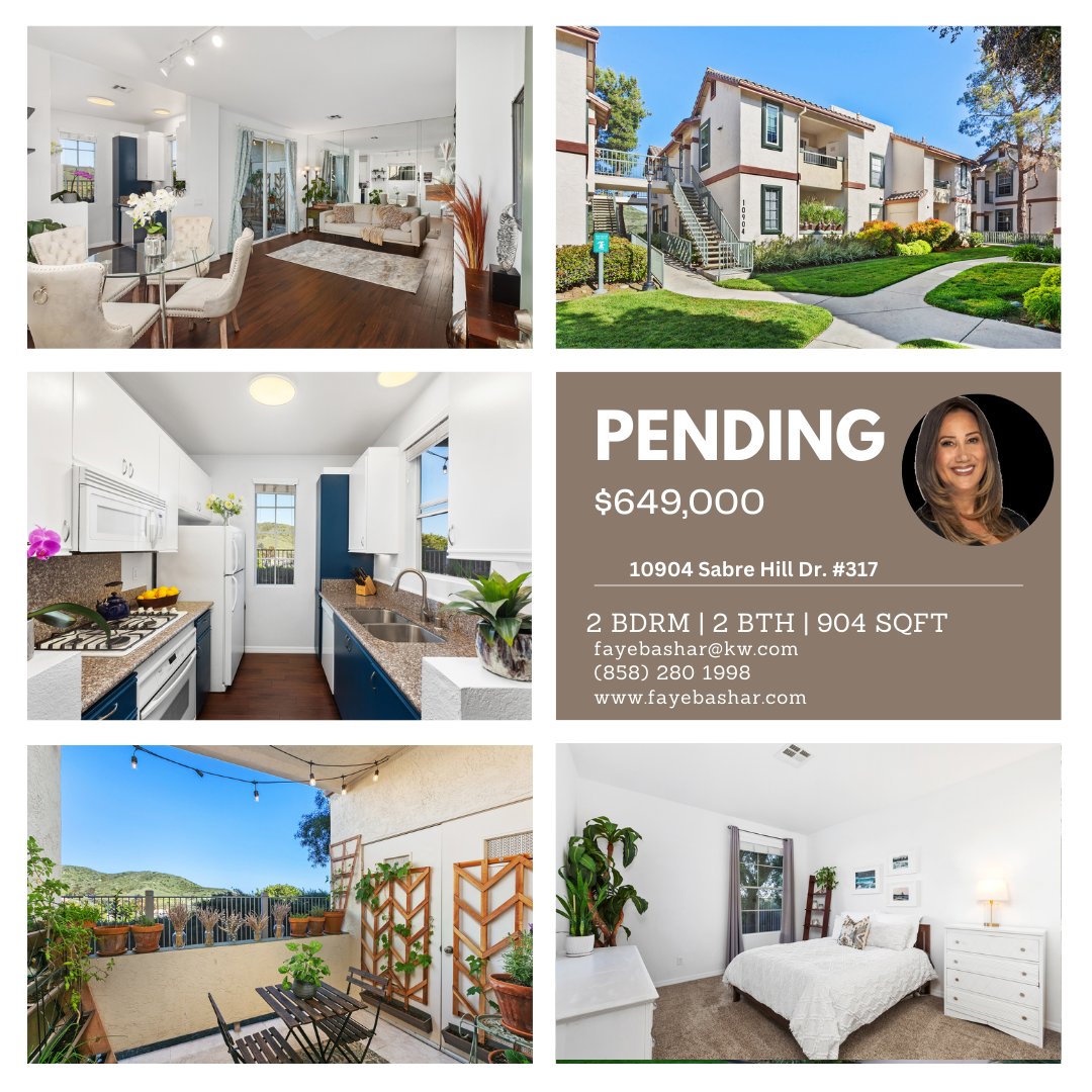 bashar_faye's tweet image. We are now PENDING 🎊 If you&apos;re thinking of buying or selling, now is a great time to do it! #RealEstate
#SanDiegoRealEstate #HomeSweetHome #SpringRealEstat

Faye Bashar
📱(858) 280 1998
📩fayebashar@kw.com
🌐fayebashar.com #Pending