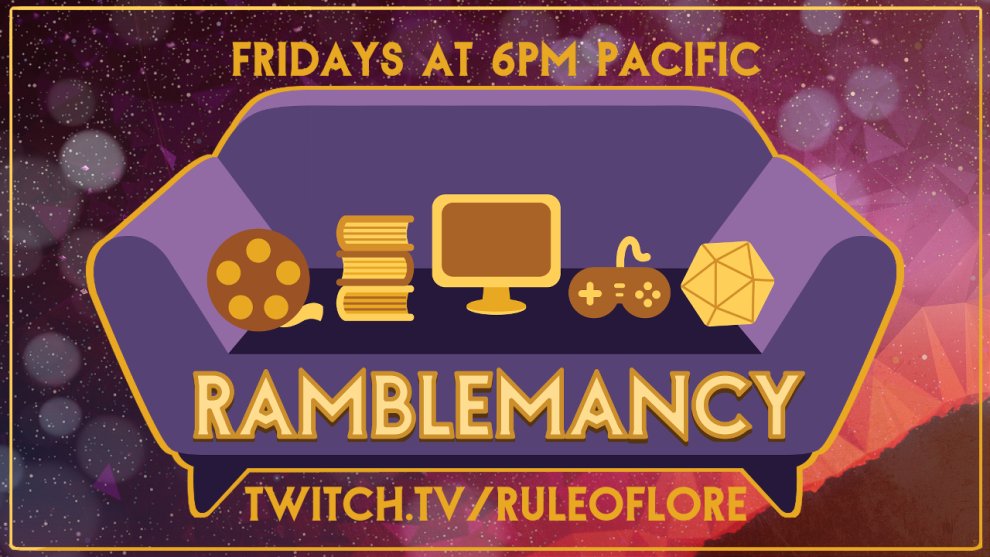 RuleOfLore's tweet photo. This Friday the 7th at 6pm Pacific we'll be joined on Ramblemancy by our new special guest host @osullivankate!

We'll be chatting about TTRPG beginnings. Come by and share how you got started in TTRPGs, and your favorite way to start a session or campaign! https://t.co/NAI8RTLrRy